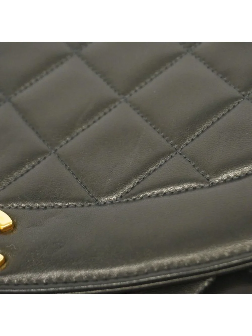 Chanel Shoulder Bag Diana Lambskin Black Gold